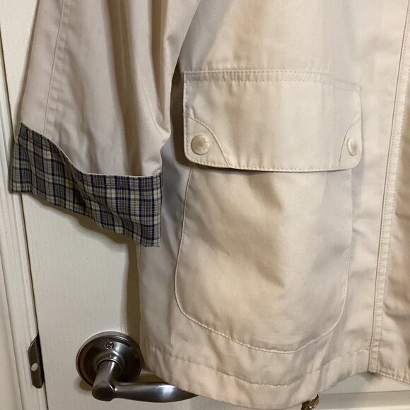 Sequence Women's Rain Coat Jacket Size 11 / 12 Petite Fully Lined Shoulder Pads - Picture 5 of 9